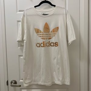 ADIDAS oversized tee with rose-gold foil detail